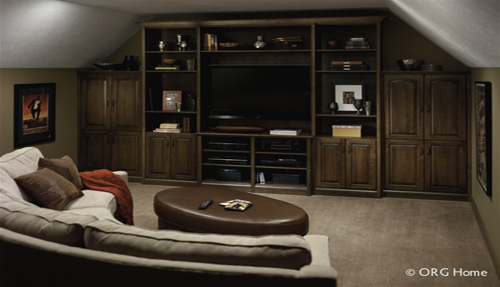 Home Entertainment Custom Cabinets and Shelving Organization